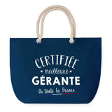 Sac de plage Bleu anse corde Certifiée meilleure Gérante
