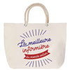 Sac Fête des Mères Mamie Famille Idée Cadeau anniversaire Noël Travail Boulot Métier Départ Retraite Collègue Femme cabas shopping plage