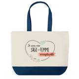 Sac de shopping bleu Sage-Femme Irremplaçable