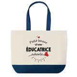Sac de shopping bleu Bazar d'une Éducatrice adorée