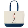 Sac de shopping bleu Jessica Lettre Fleur