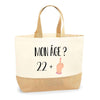Sac Jute Fête des Mères Fêtes des Pères Mamie Papi Famille Idée Cadeau anniversaire Noël Travail Boulot Métier Départ Retraite Collègue Femme Homme