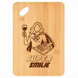 Planche bambou gravée personnalisée femme idée cadeau Fête des Mères apéro 30×20 prénom cuisine plateau fromage anniversaire noel maman mamie