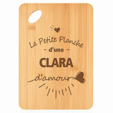 Planche bambou gravée personnalisée femme idée cadeau Fête des Mères apéro 30×20 prénom cuisine plateau fromage anniversaire noel maman mamie