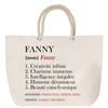 Sac Fête des Mères Mamie Famille Idée Cadeau anniversaire Noël Travail Boulot Métier Départ Retraite Collègue Femme cabas shopping plage