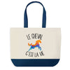Sac de shopping bleu Cheval c'est la Vie