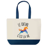 Sac de shopping bleu Cheval c'est la Vie