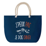 Sac de plage Bleu anse corde J'peux Pas Chiner