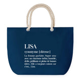 Sac de plage Bleu anse corde Lisa Définition Femme