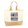Sac Jute Fête des Mères Fêtes des Pères Mamie Papi Famille Idée Cadeau anniversaire Noël Travail Boulot Métier Départ Retraite Collègue Femme Homme