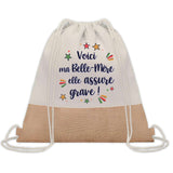 Sac Fête des Mères Mamie Famille Idée Cadeau anniversaire Noël Travail Boulot Métier Départ Retraite Collègue Femme cabas shopping plage