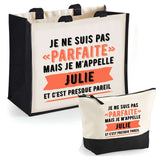 Cabas femme sac plage ou shopping tote bag pochette trousse Idée cadeau original pour anniversaire Noël travail départ retraite collègue famille fete des mères maman mamie