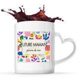 Mug anse coeur Future Maman Pleine de vie