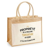 Sac Fête des Mères Mamie Famille Idée Cadeau anniversaire Noël Travail Boulot Métier Départ Retraite Collègue Femme cabas shopping plage