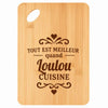 Planche bambou gravée personnalisée femme homme idée cadeau Fête des Mères Fête des Pères apéro papa maman prénom cuisine plateau fromage