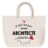 Sac Fête des Mères Mamie Famille Idée Cadeau anniversaire Noël Travail Boulot Métier Départ Retraite Collègue Femme cabas shopping plage