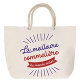 Sac Fête des Mères Mamie Famille Idée Cadeau anniversaire Noël Travail Boulot Métier Départ Retraite Collègue Femme cabas shopping plage