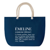 Sac de plage Bleu anse corde Émeline Définition Femme