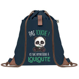 Sac à Dos Bleu avec Pochette Louloute Pas Touche Panda