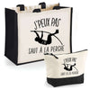 Cabas homme ou femme sac plage ou shopping tote bag pochette trousse Idée cadeau original pour anniversaire Noël travail départ retraite collègue famille fete des mères fetes des pères papa maman mamie papi