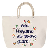 Sac Fête des Mères Mamie Famille Idée Cadeau anniversaire Noël Travail Boulot Métier Départ Retraite Collègue Femme cabas shopping plage