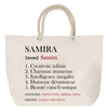 Sac Fête des Mères Mamie Famille Idée Cadeau anniversaire Noël Travail Boulot Métier Départ Retraite Collègue Femme cabas shopping plage