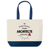 Sac de shopping bleu Bazar d'une Architecte adorée