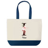 Sac de shopping bleu Irène Lettre Fleur