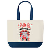 Sac de shopping bleu J'peux pas Course de Drone