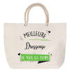 Sac Fête des Mères Mamie Famille Idée Cadeau anniversaire Noël Travail Boulot Métier Départ Retraite Collègue Femme cabas shopping plage