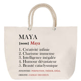 Sac Fête des Mères Mamie Famille Idée Cadeau anniversaire Noël Travail Boulot Métier Départ Retraite Collègue Femme cabas shopping plage