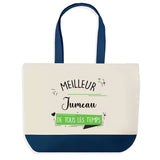 Sac de shopping bleu Meilleur Jumeau de tous les temps
