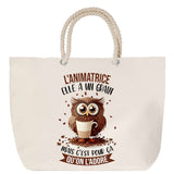 Sac Fête des Mères Mamie Famille Idée Cadeau anniversaire Noël Travail Boulot Métier Départ Retraite Collègue Femme cabas shopping plage