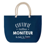 Sac de plage Bleu anse corde Certifié meilleur Moniteur