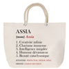 Sac Fête des Mères Mamie Famille Idée Cadeau anniversaire Noël Travail Boulot Métier Départ Retraite Collègue Femme cabas shopping plage