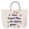 Sac Fête des Mères Mamie Famille Idée Cadeau anniversaire Noël Travail Boulot Métier Départ Retraite Collègue Femme cabas shopping plage