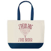 Sac de shopping bleu J'peux pas Broder Broderie