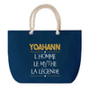 Sac de plage Bleu anse corde Yoahann Mythe Légende -jaune