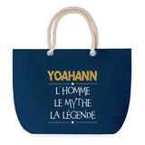 Sac de plage Bleu anse corde Yoahann Mythe Légende -jaune
