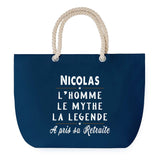 Sac de plage Bleu anse corde Nicolas Retraite