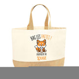 Sac Jute Fête des Mères Fêtes des Pères Mamie Papi Famille Idée Cadeau anniversaire Noël Travail Boulot Métier Départ Retraite Collègue Femme Homme