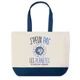 Sac de shopping bleu J'peux pas Planetes Alignees Astrologie