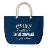 Sac de plage Bleu anse corde Certifié meilleur Expert Comptable