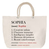 Sac Fête des Mères Mamie Famille Idée Cadeau anniversaire Noël Travail Boulot Métier Départ Retraite Collègue Femme cabas shopping plage