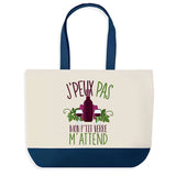Sac de shopping bleu J'peux pas Vin Alcool Petit Verre