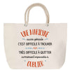 Sac Fête des Mères Mamie Famille Idée Cadeau anniversaire Noël Travail Boulot Métier Départ Retraite Collègue Femme cabas shopping plage