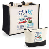Cabas homme ou femme sac plage ou shopping tote bag pochette trousse Idée cadeau original pour anniversaire Noël travail départ retraite collègue famille fete des mères fetes des pères papa maman mamie papi