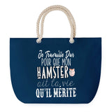 Sac de plage Bleu anse corde Hamster Travailler Dur
