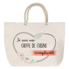 Sac Fête des Mères Mamie Famille Idée Cadeau anniversaire Noël Travail Boulot Métier Départ Retraite Collègue Femme cabas shopping plage