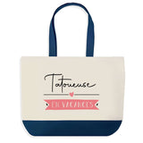 Sac de shopping bleu Tatoueuse en Vacances